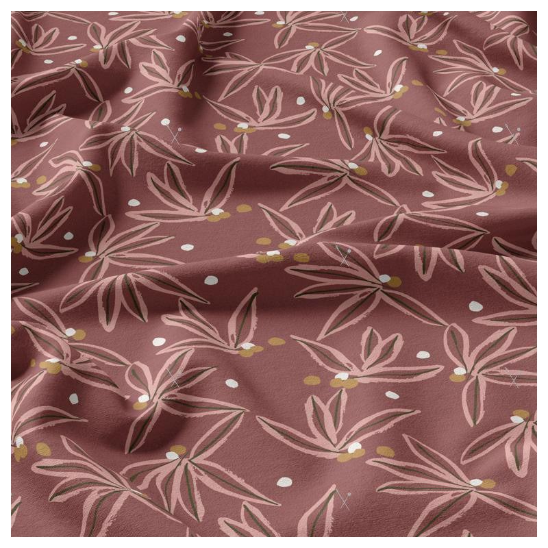 Printed Viscose NOVILI Bordeaux / Ochre